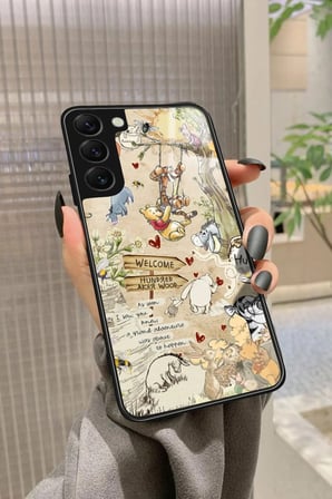 Samsung Galaxy S22 Uyumlu Ayı Winnie Tasarımlı Parlak Silikon Kılıf