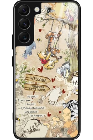 Samsung Galaxy S22 Uyumlu Ayı Winnie Tasarımlı Parlak Silikon Kılıf