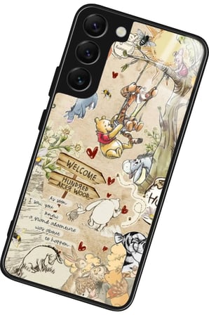 Samsung Galaxy S22 Uyumlu Ayı Winnie Tasarımlı Parlak Silikon Kılıf