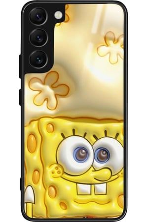 Samsung Galaxy S22 Uyumlu Sunger Bob Tasarımlı Parlak Silikon Kılıf