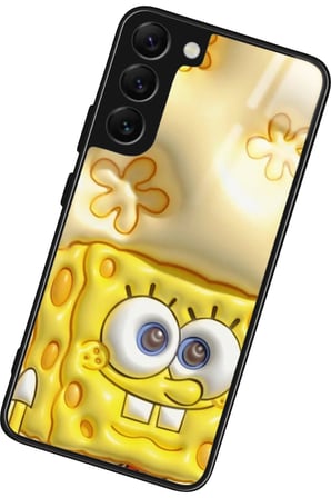 Samsung Galaxy S22 Uyumlu Sunger Bob Tasarımlı Parlak Silikon Kılıf