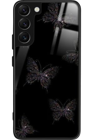 Samsung Galaxy S22 Uyumlu Kelebek Tasarımlı Parlak Silikon Kılıf