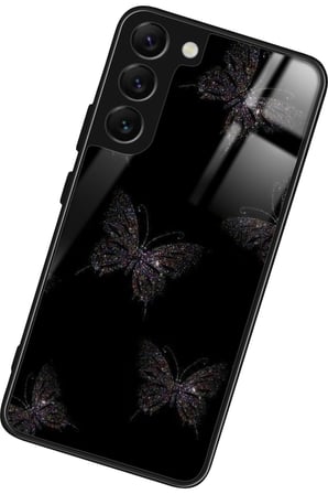 Samsung Galaxy S22 Uyumlu Kelebek Tasarımlı Parlak Silikon Kılıf