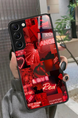 Samsung Galaxy S22 Uyumlu Love Yazılı Parlak Silikon Kılıf
