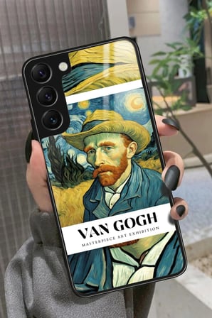 Samsung Galaxy S22 Uyumlu Van Gogh Tasarımlı Parlak Silikon Kılıf