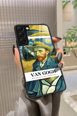 Samsung Galaxy S22 Uyumlu Van Gogh Tasarımlı Parlak Silikon Kılıf