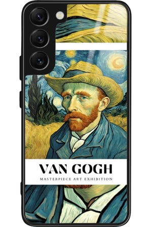 Samsung Galaxy S22 Uyumlu Van Gogh Tasarımlı Parlak Silikon Kılıf