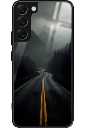 Samsung Galaxy S22 Uyumlu Yol Tasarımlı Parlak Silikon Kılıf