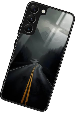 Samsung Galaxy S22 Uyumlu Yol Tasarımlı Parlak Silikon Kılıf