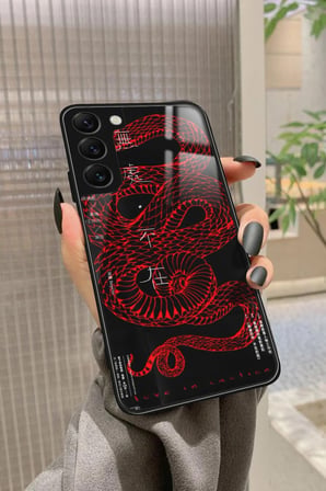 Samsung Galaxy S22 Uyumlu Dragon Tasarımlı Parlak Silikon Kılıf