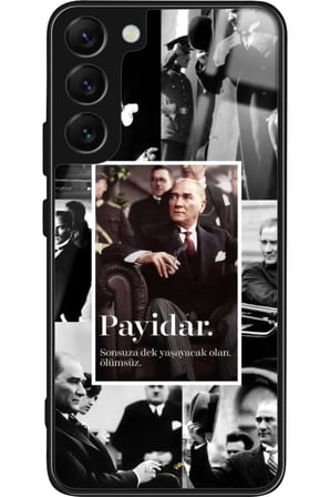 Samsung Galaxy S22 Uyumlu Atatürk Poster Tasarımlı Parlak Silikon Kılıf