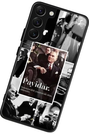 Samsung Galaxy S22 Uyumlu Atatürk Poster Tasarımlı Parlak Silikon Kılıf