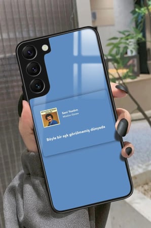 Samsung Galaxy S22 Uyumlu Müslüm Gürses Şarkı Sözü Tasarımlı Parlak Silikon Kılıf