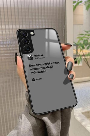 Samsung Galaxy S22 Uyumlu Şarkı Sözü Tasarımlı Parlak Silikon Kılıf