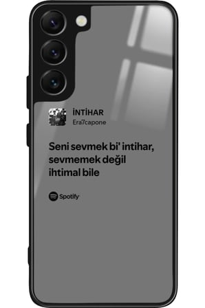 Samsung Galaxy S22 Uyumlu Şarkı Sözü Tasarımlı Parlak Silikon Kılıf