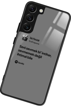 Samsung Galaxy S22 Uyumlu Şarkı Sözü Tasarımlı Parlak Silikon Kılıf