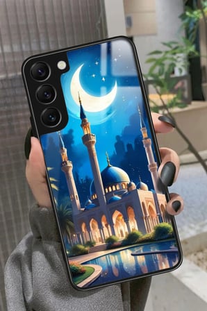 Samsung Galaxy S22 Uyumlu Cami Tasarımlı Parlak Silikon Kılıf