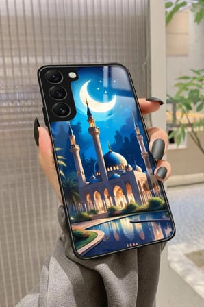 Samsung Galaxy S22 Uyumlu Cami Tasarımlı Parlak Silikon Kılıf