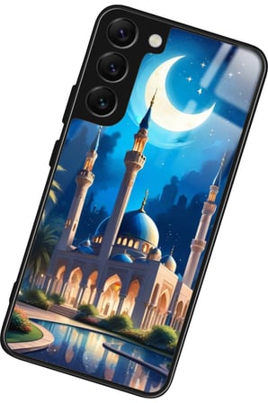 Samsung Galaxy S22 Uyumlu Cami Tasarımlı Parlak Silikon Kılıf
