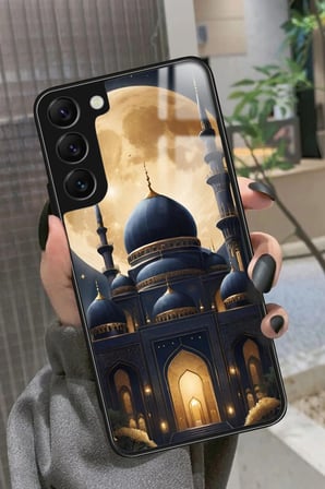 Samsung Galaxy S22 Uyumlu Cami Tasarımlı Parlak Silikon Kılıf