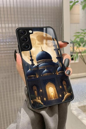 Samsung Galaxy S22 Uyumlu Cami Tasarımlı Parlak Silikon Kılıf