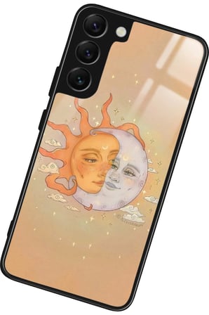 Samsung Galaxy S22 Uyumlu Güneş Tasarımlı Parlak Silikon Kılıf
