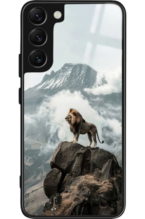 Samsung Galaxy S22 Uyumlu Aslan Tasarımlı Parlak Silikon Kılıf