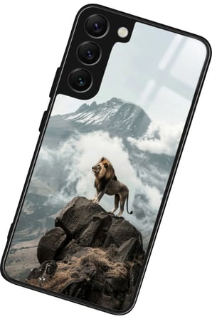 Samsung Galaxy S22 Uyumlu Aslan Tasarımlı Parlak Silikon Kılıf