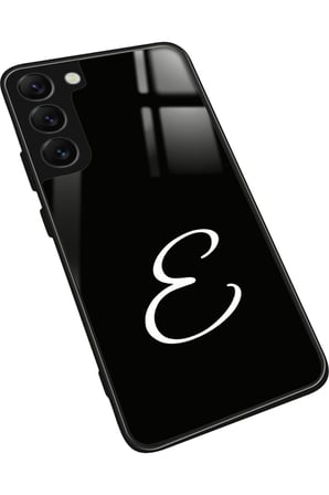Samsung Galaxy S22 Uyumlu E Harfi Yazılı Parlak Silikon Kılıf