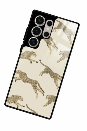 Samsung Galaxy S23 Ultra Uyumlu Leopar Tasarımlı Parlak Silikon Kılıf
