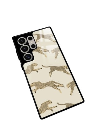 Samsung Galaxy S23 Ultra Uyumlu Leopar Tasarımlı Parlak Silikon Kılıf