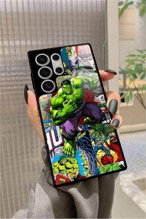 Samsung Galaxy S23 Ultra Uyumlu Hulk Tasarımlı Parlak Silikon Kılıf