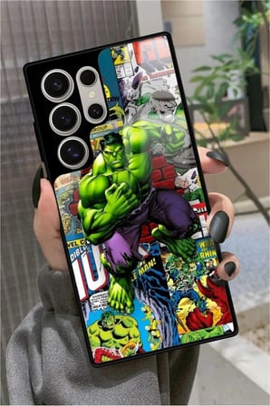 Samsung Galaxy S23 Ultra Uyumlu Hulk Tasarımlı Parlak Silikon Kılıf