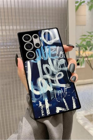 Samsung Galaxy S23 Ultra Uyumlu Love Yazılı Parlak Silikon Kılıf