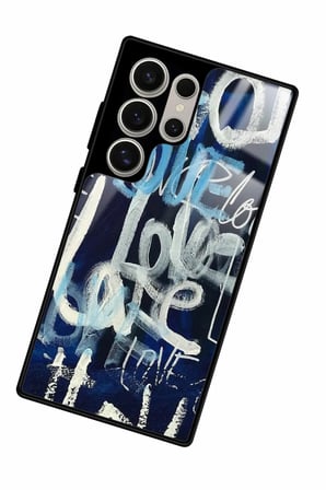 Samsung Galaxy S23 Ultra Uyumlu Love Yazılı Parlak Silikon Kılıf