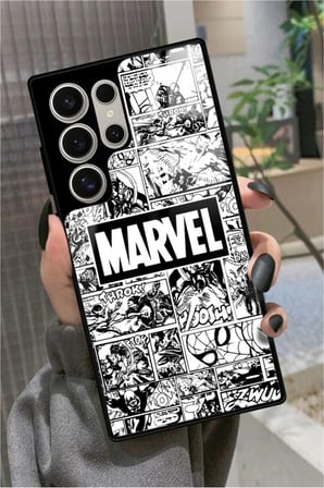 Samsung Galaxy S23 Ultra Uyumlu Marvel Tasarımlı Parlak Silikon Kılıf