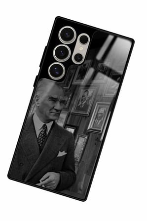 Samsung Galaxy S23 Ultra Uyumlu Atatürk Tasarımlı Parlak Silikon Kılıf