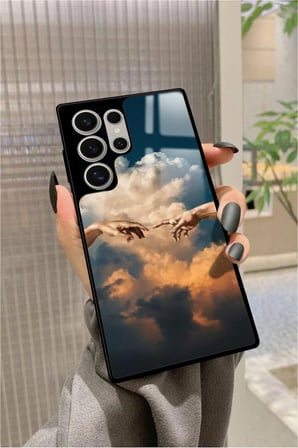 Samsung Galaxy S23 Ultra Uyumlu Tablo Tasarımlı Parlak Silikon Kılıf