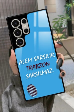 Samsung Galaxy S23 Ultra Uyumlu Trabzon Yazılı Parlak Silikon Kılıf