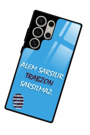 Samsung Galaxy S23 Ultra Uyumlu Trabzon Yazılı Parlak Silikon Kılıf