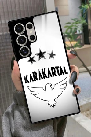 Samsung Galaxy S23 Ultra Uyumlu Karakartal Tasarımlı Parlak Silikon Kılıf