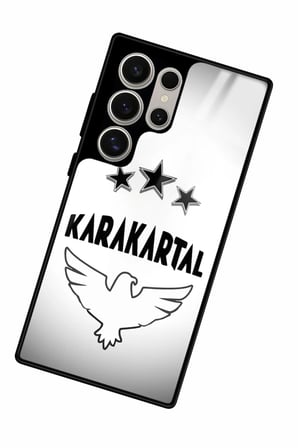 Samsung Galaxy S23 Ultra Uyumlu Karakartal Tasarımlı Parlak Silikon Kılıf