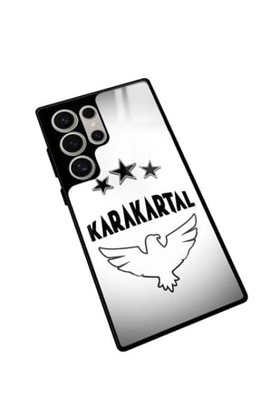 Samsung Galaxy S23 Ultra Uyumlu Karakartal Tasarımlı Parlak Silikon Kılıf