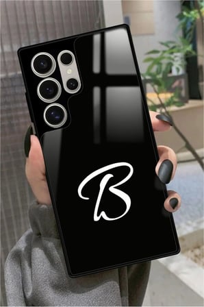 Samsung Galaxy S23 Ultra Uyumlu B Harfi Yazılı Parlak Silikon Kılıf
