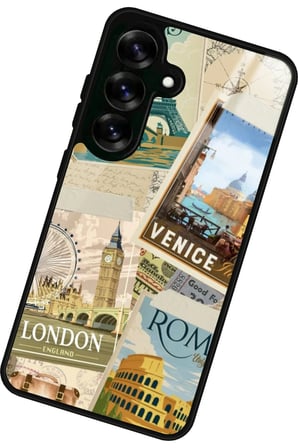 Samsung Galaxy S24 Fe Uyumlu Travel Tasarımlı Parlak Silikon Kılıf