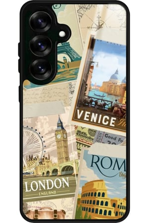 Samsung Galaxy S24 Fe Uyumlu Travel Tasarımlı Parlak Silikon Kılıf