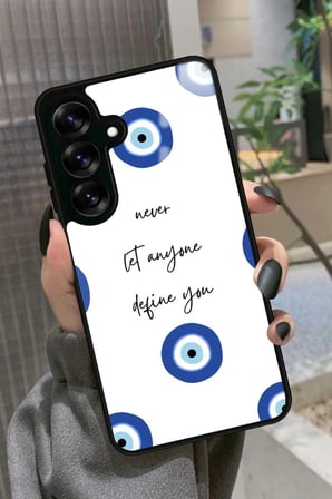 Samsung Galaxy S24 Fe Uyumlu Motivasyonlu Nazar Boncuğu Tasarımlı Parlak Silikon Kılıf
