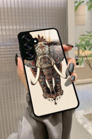 Samsung Galaxy S24 Fe Uyumlu Fil Tasarımlı Parlak Silikon Kılıf