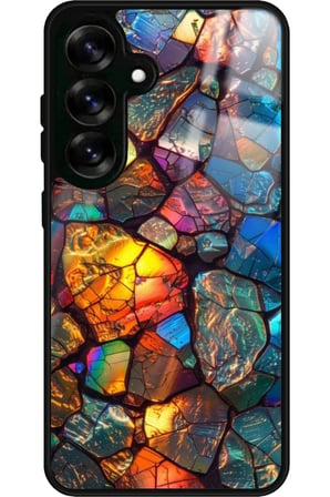 Samsung Galaxy S24 Fe Uyumlu Renkli Taş Tasarımlı Parlak Silikon Kılıf