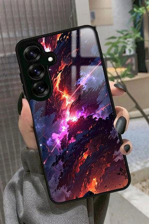 Samsung Galaxy S24 Fe Uyumlu Soyut Sanat Tasarımlı Parlak Silikon Kılıf